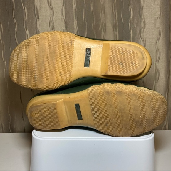 Sperry Saltwater Top Sider Boots Women's 7 Leather Duck Zip Laces Tan Green - Picture 8 of 16